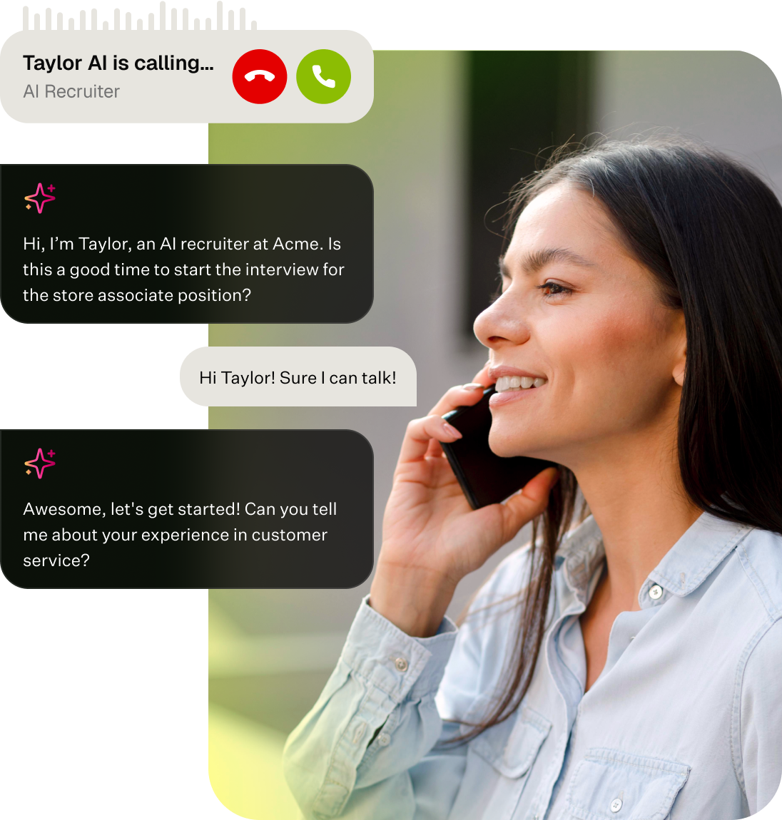 Woman talking on phone